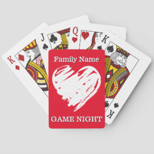Herzen Familien-Spielabend Spaß Personalized Spielkarten