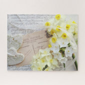 Herzen, Frühlingsblumen auf alten Postkarten Puzzle (Horizontal)