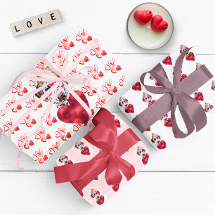 Herzen Geschenk für Dalmatiner-Hunde Liebhaber zum Geschenkpapier Set