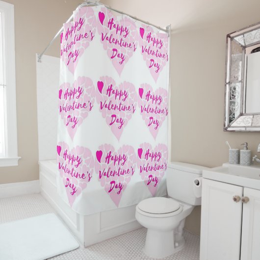 HERZEN "HAPPY VALENTINE S DAY" DUSCHVORHANG (Beispiel)