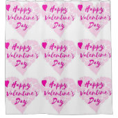 HERZEN "HAPPY VALENTINE S DAY" DUSCHVORHANG (Vorderseite)