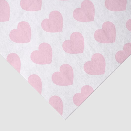 Herzen, hellrosa auf weißem Seidenpapier (Detail)