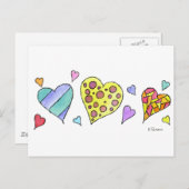 Herzen Herz Postkarte (Vorne/Hinten)