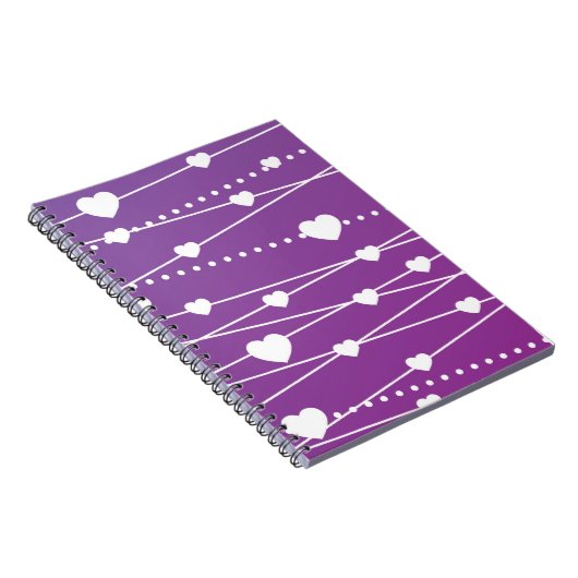 Herzen, Herzen, Herzen!! (lila) Notizblock (Rechte Seite)
