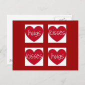 Herzen, Hugs und Kisses Postkarte (Vorne/Hinten)