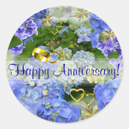 HERZEN & HYDRANGEAS ~ Dichtungen/Aufkleber Runder Aufkleber