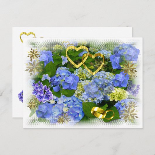 HERZEN & HYDRANGEAS ~ Postkarte (Vorne/Hinten)