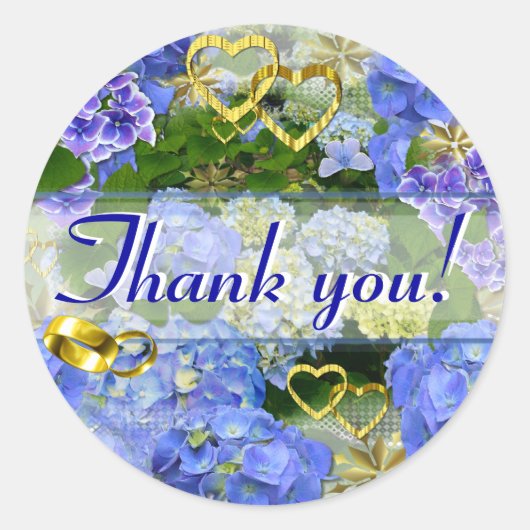 HERZEN & HYDRANGEAS ~ Umschlagsiegeler # 2 Runder Aufkleber (Vorderseite)