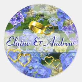 HERZEN & HYDRANGEAS ~ Umschlagsiegeler # 3 Runder Aufkleber