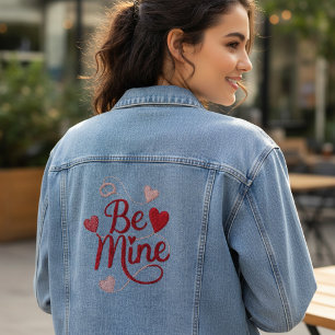 Herzen im Faden-Stil Romantischer Valentinstag Jeansjacke