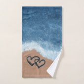 Herzen im Sand Badhandtuch Set (Handtuch)