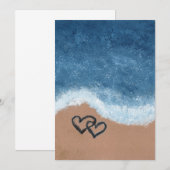 Herzen im Sand Einladung (Vorne/Hinten)