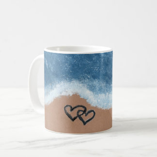 Herzen im Sand Kaffeetasse