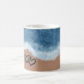 Herzen im Sand Kaffeetasse (Mittel)