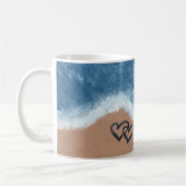 Herzen im Sand Kaffeetasse (Links)