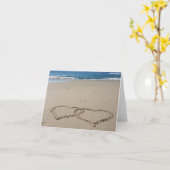 Herzen im Sand Notecard - löschen Sie nach innen Karte (Gelbe Blume)