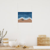 Herzen im Sand Poster (Küche)