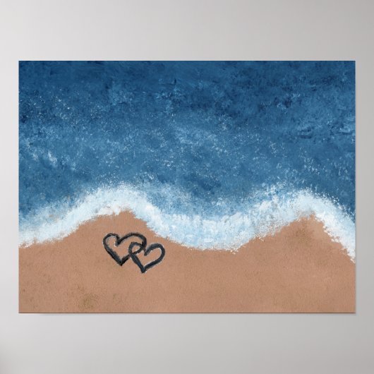 Herzen im Sand Poster (Vorne)