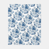 Herzen in Delft-Blau Fleecedecke (Vorderseite)