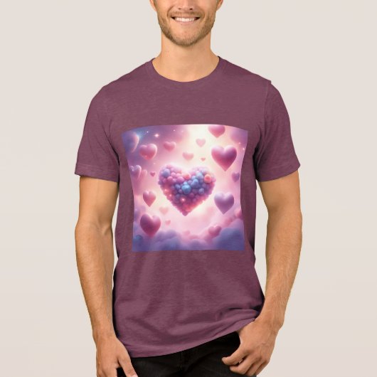 Herzen in den Wolken Tri-Blend Shirt (Vorderseite)