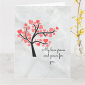 HERZEN IN EINEM BAUM KARTE (Gelbe Blume)