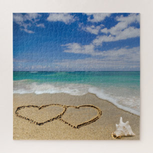 Herzen in Sand Beach Jigsaw Puzzle