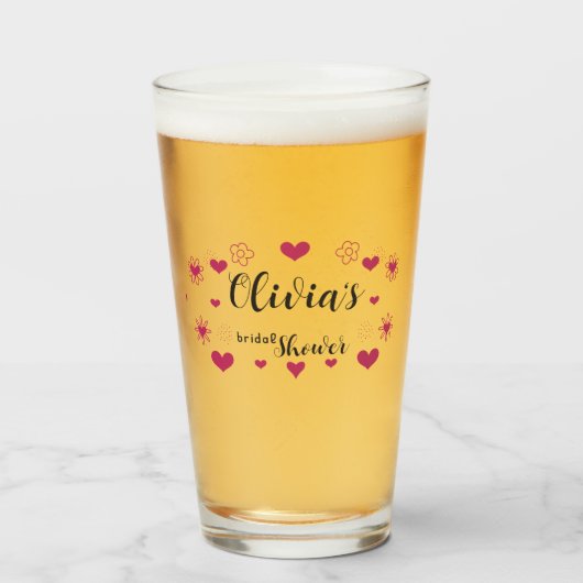Herzen Junggesellinnen-Abschiedsparty Glas (Vorne (Gefüllt))