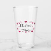 Herzen Junggesellinnen-Abschiedsparty Glas (Vorderseite)