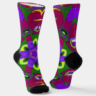 Herzen Kaleidoskop - Hearts painting kaleidoscope Socken