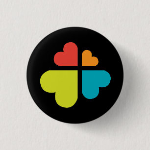 Herzen Kreuz Button