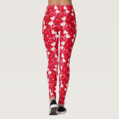 Herzen Kritzelmuster, Rot, Leggings (Rückseite)
