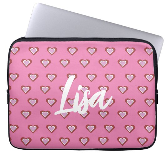 Herzen Laptopschutzhülle (Vorderseite)