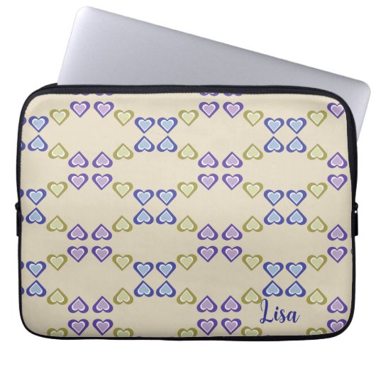 Herzen Laptopschutzhülle (Vorderseite)