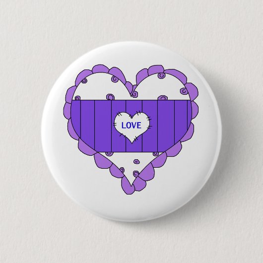 Herzen lieben lila Kinderkram Button (Vorderseite)