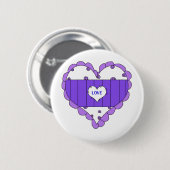 Herzen lieben lila Kinderkram Button (Vorne & Hinten)
