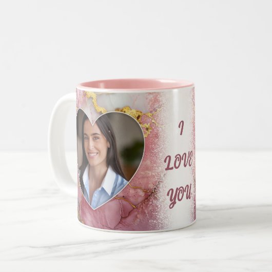HERZEN LIEBEN VOLLE TASSE VALENTINE (Vorderseite Links)