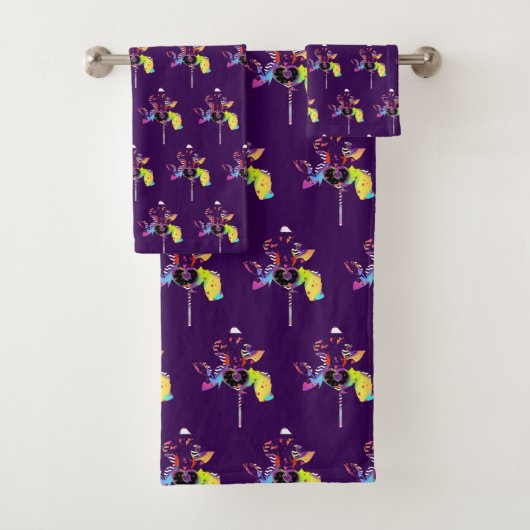 Herzen Lutscher Lila Badhandtuch Set (Insitu)