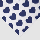 Herzen, Marine-Blau auf weißem Seidenpapier (Detail)