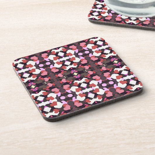 HERZEN MIT LIEBE GETRÄNKEUNTERSETZER (Linke Seite)