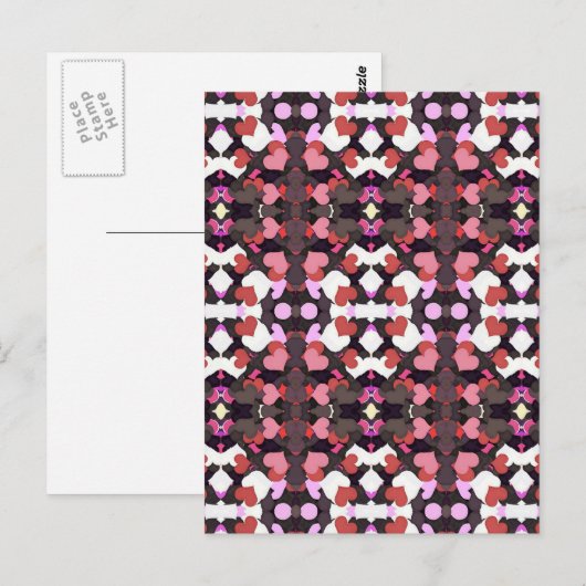 HERZEN MIT LIEBE POSTKARTE (Vorne/Hinten)