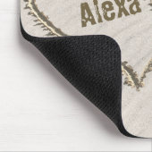 Herzen mit Namen im Strand Sand Mousepad (Ecke)