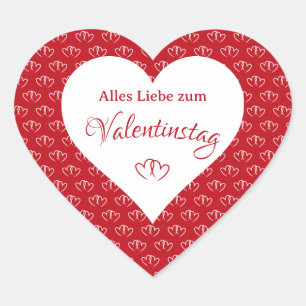 Herzen mit Valentinsgruß -  Herz-Aufkleber