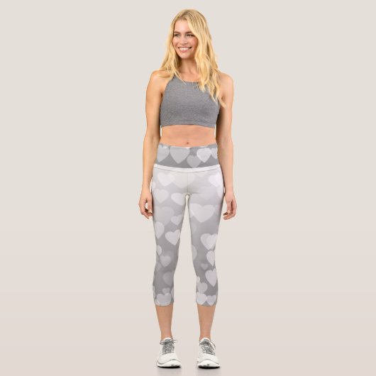 Herzen Muster 17 Capri Leggings (Vorderseite)