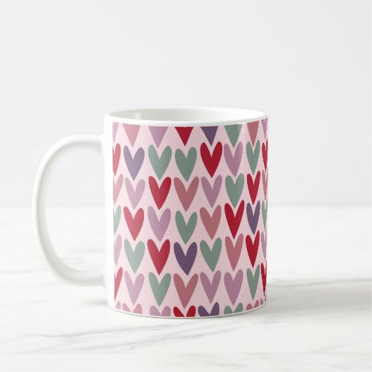Herzen Muster 1 Kaffeetasse (Links)