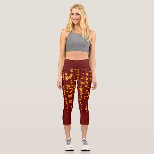 Herzen Muster 25 Capri Leggings (Vorderseite)