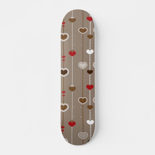 Herzen Muster 29 Skateboard (Vorne)