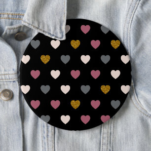 Herzen Muster 30 Button