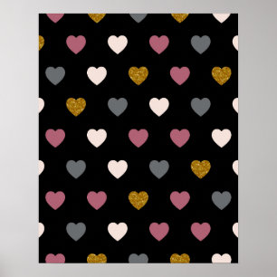 Herzen Muster 30 Poster