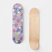 Herzen Muster 31 Skateboard (Vorderseite)