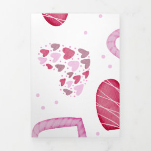 Herzen Muster 36 Dreifach Gefaltete Urlaubskarte